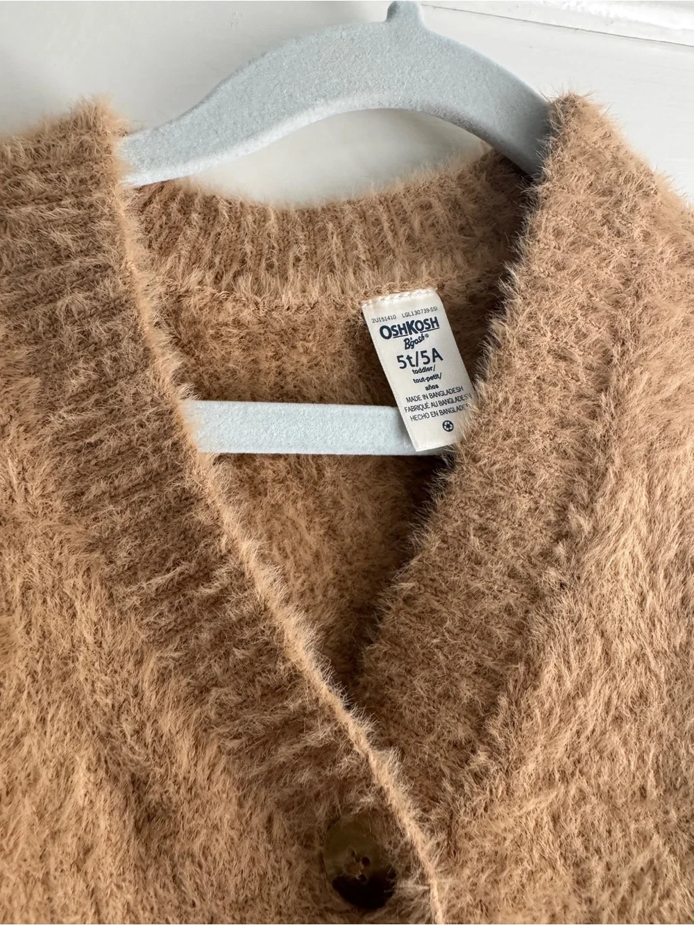 OshKosh B'gosh Fuzzy Camel Button-Front Cardigan